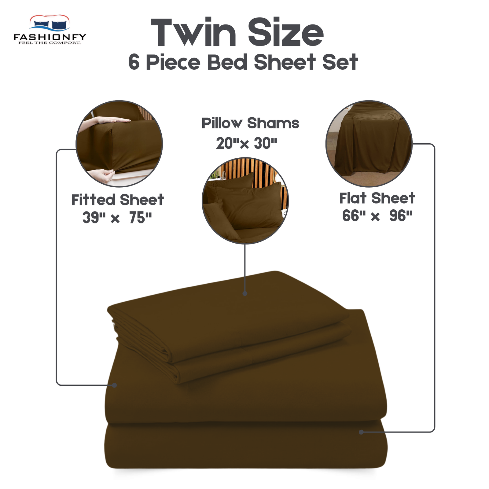 Premium Quality 6 Piece Bed Sheet Set for Bedrooms & Dorm Decor - Image 14