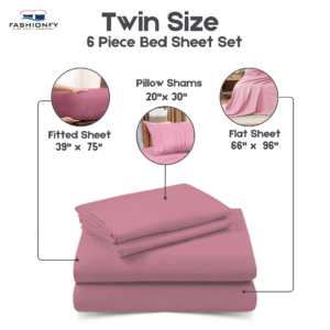 Premium Quality 6 Piece Bed Sheet Set for Bedrooms & Dorm Decor - Image 16