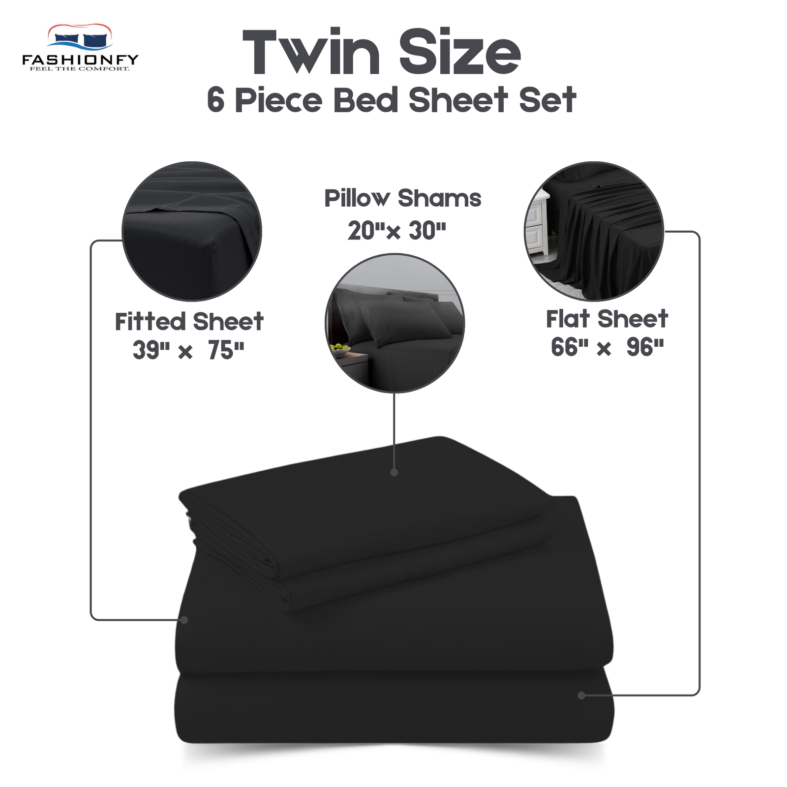 Premium Quality 6 Piece Bed Sheet Set for Bedrooms & Dorm Decor - Image 9