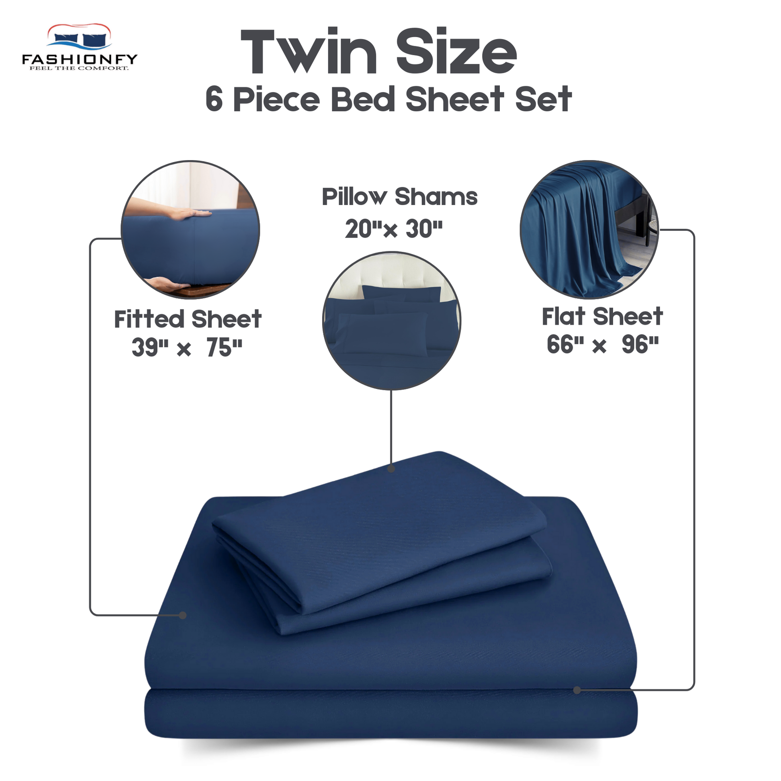 Premium Quality 6 Piece Bed Sheet Set for Bedrooms & Dorm Decor - Image 15