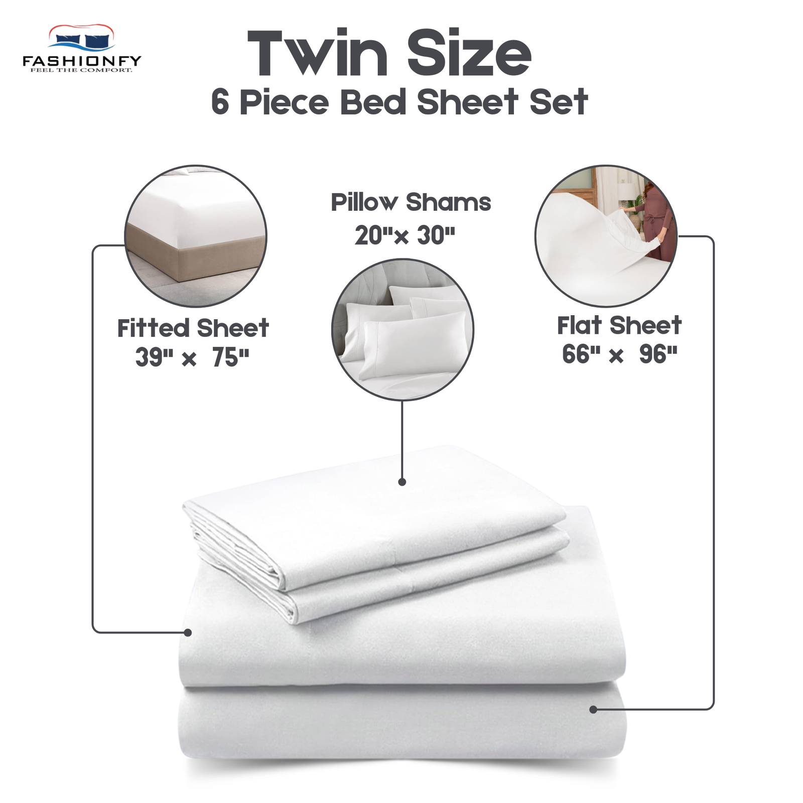 Premium Quality 6 Piece Bed Sheet Set for Bedrooms & Dorm Decor - Image 19