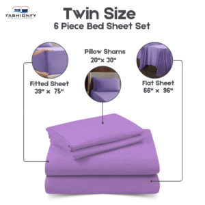 Premium Quality 6 Piece Bed Sheet Set for Bedrooms & Dorm Decor - Image 13