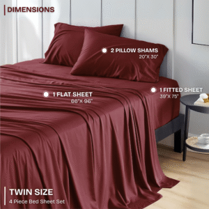 FASHIONFY Luxury 4 Piece Bed Sheet Set with 1 Flat Sheet, 1 Fitted Sheet & 2 Pillowcases - Image 11