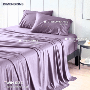 FASHIONFY Luxury 4 Piece Bed Sheet Set with 1 Flat Sheet, 1 Fitted Sheet & 2 Pillowcases - Image 13