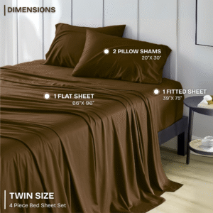 FASHIONFY Luxury 4 Piece Bed Sheet Set with 1 Flat Sheet, 1 Fitted Sheet & 2 Pillowcases - Image 14