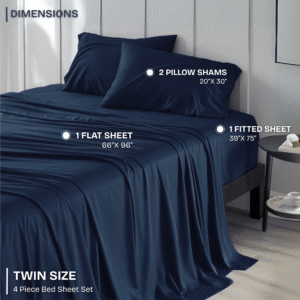 FASHIONFY Luxury 4 Piece Bed Sheet Set with 1 Flat Sheet, 1 Fitted Sheet & 2 Pillowcases - Image 15