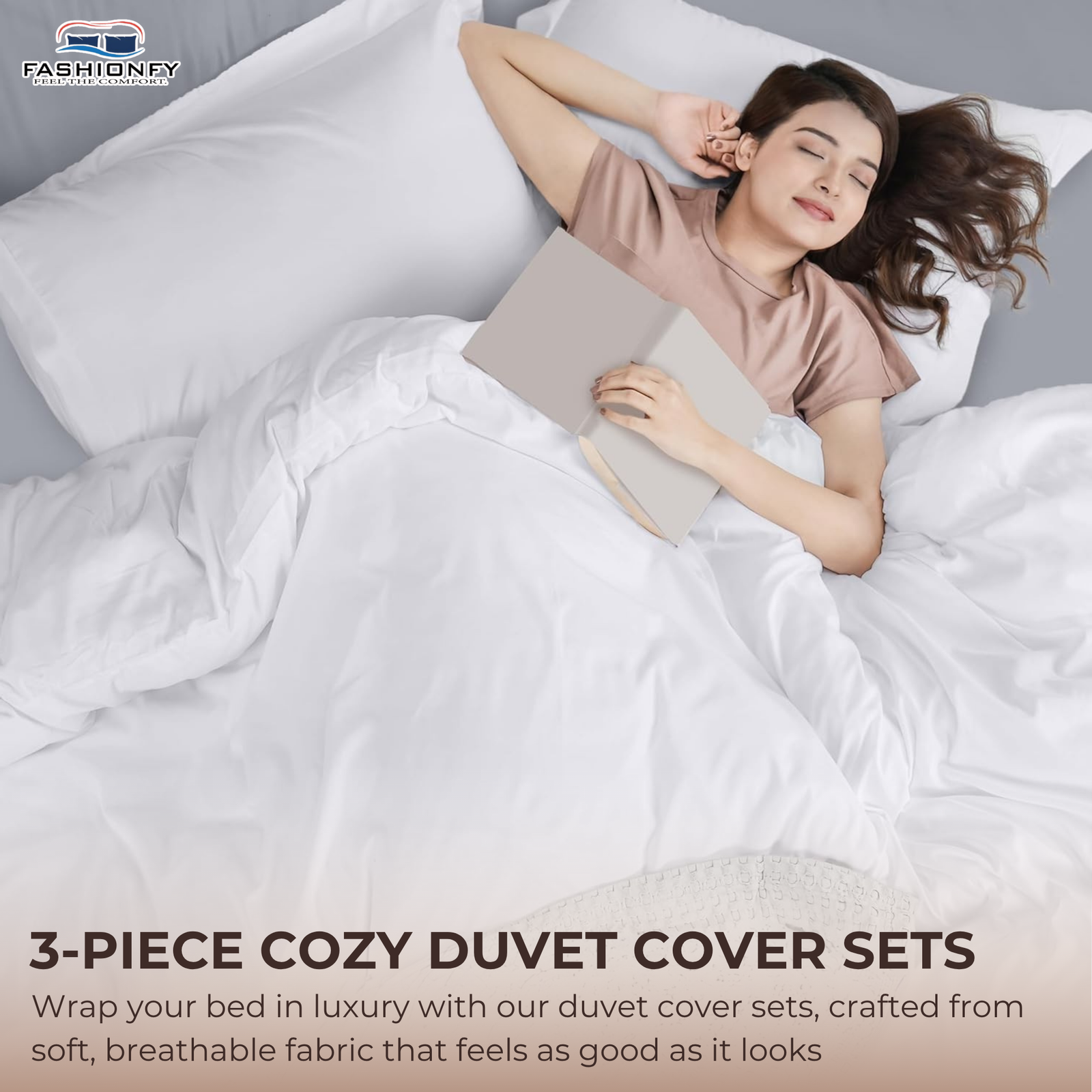 3 Piece Duvet Cover Set – 100% Breathable Cotton Bedding with Pillow Shams, Premium Hotel Quality Comforter Cover, Elegant Design for Bedroom & Home Décor - Image 2