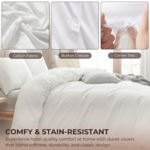 3 Piece Duvet Cover Set – 100% Breathable Cotton Bedding with Pillow Shams, Premium Hotel Quality Comforter Cover, Elegant Design for Bedroom & Home Décor - Image 5
