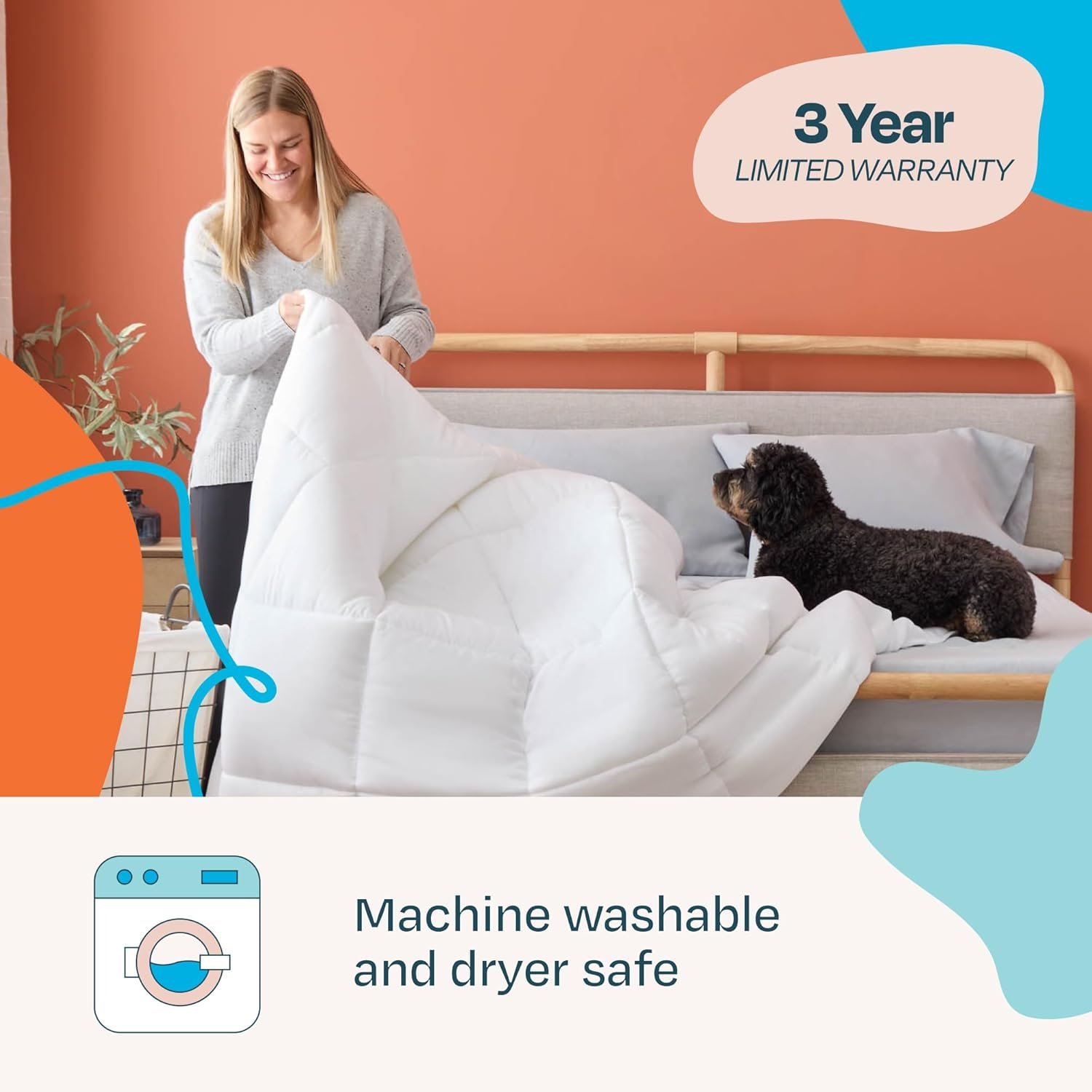 Linenspa Premium & Fluffy Bed Comforter for Bedrooms, Dorm Decor & Sleeping | Lightweight & Washable Duvet Comforter Queen Size for All Seasons – Enjoy Luxurious, Cozy Sleep Every Night - Image 6